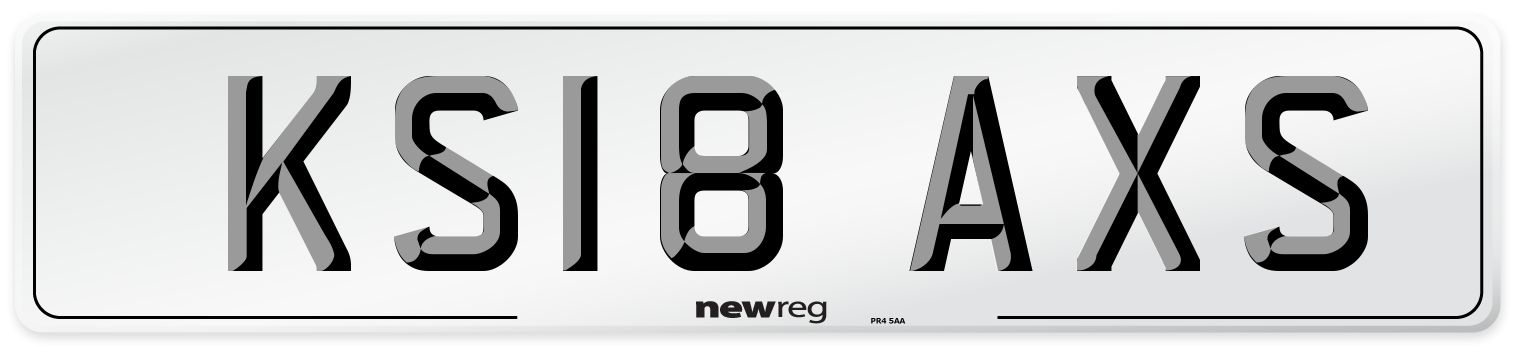 KS18 AXS Number Plate from New Reg